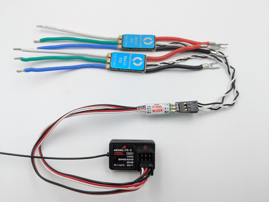 ESC connections using a channel mixer.